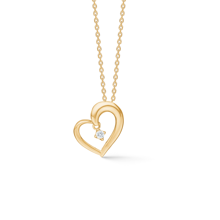 Mads Z Crown Heart 14 Gold Pendant 0.04ct W.SI