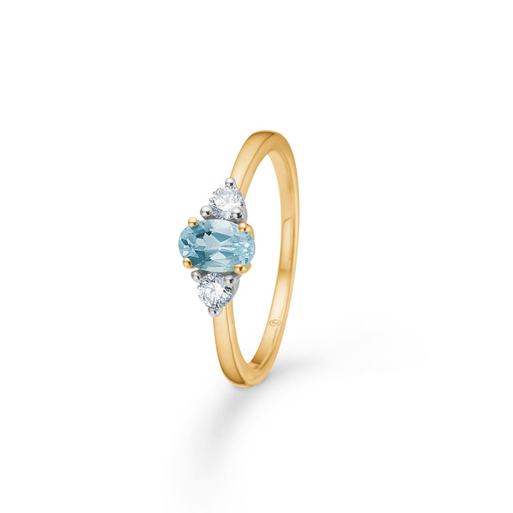 Mads Z 14kt Golden Sky Ring With Topaz and Diamonds