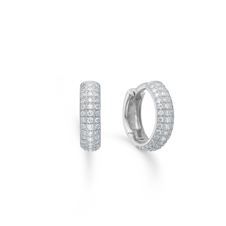 Mads Z Lunette 11mm. Silver Creols with Topas