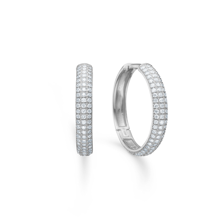 Mads Z Lunette 18mm. Silver Creols with Topas