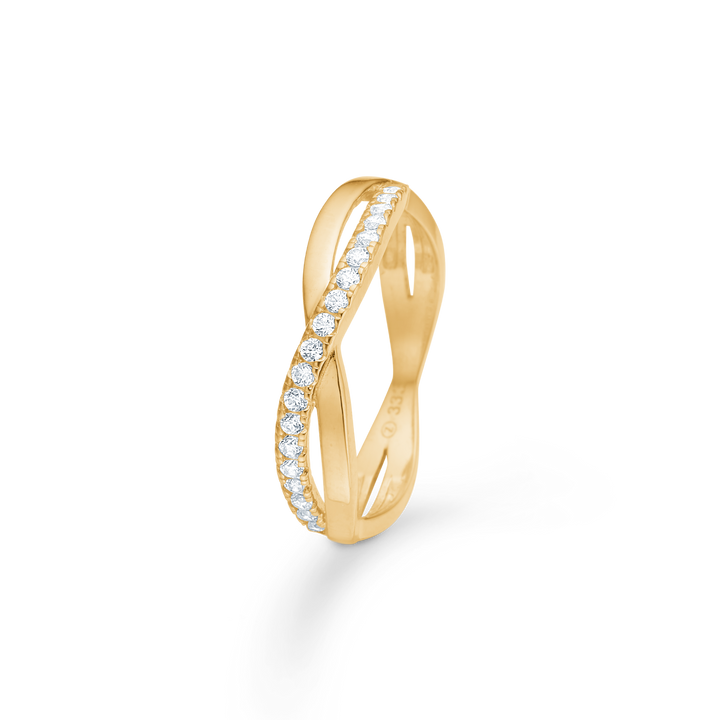 Mads z life 8kt gold ring with zirconia