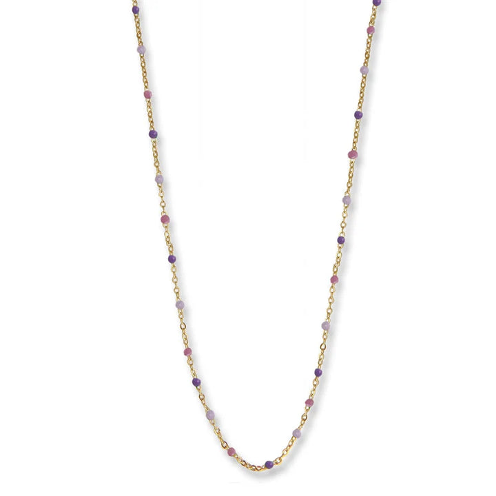 Jeberg Jewellery Lavender Necklace In Gold Plated Silver