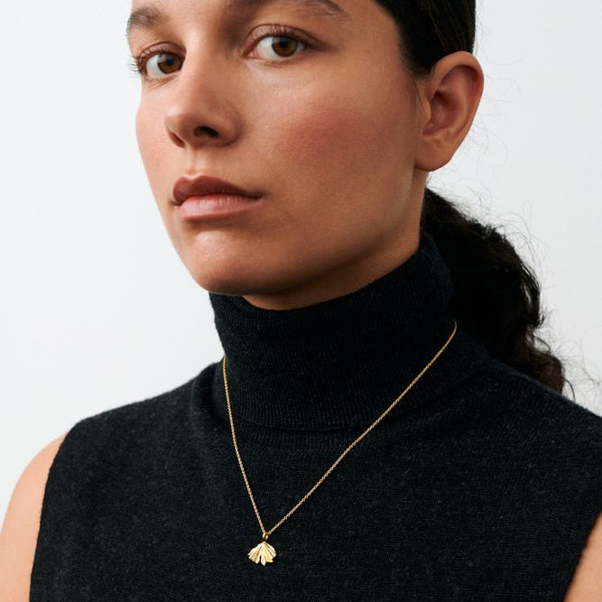 Pernille Corydon Autumn Leaf necklace in gilded