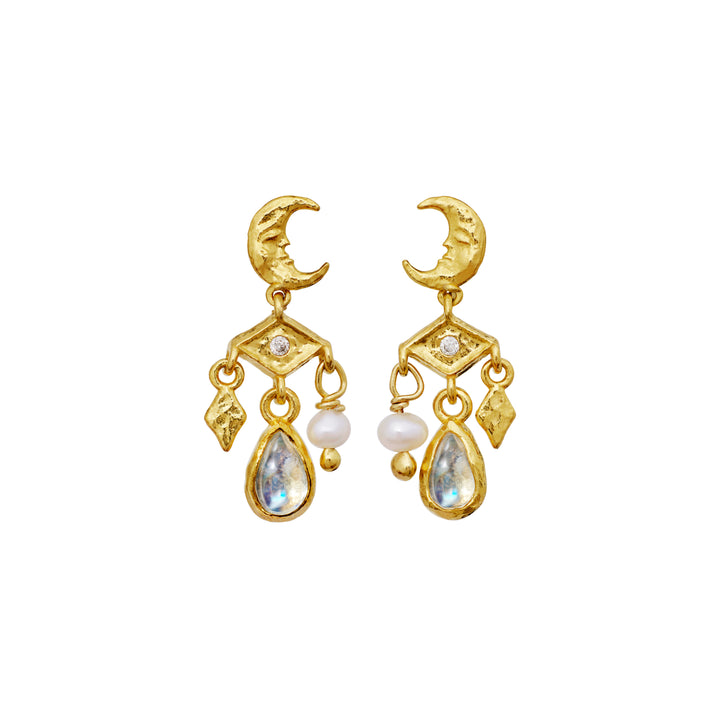 Moonesten Colline gilded earrings