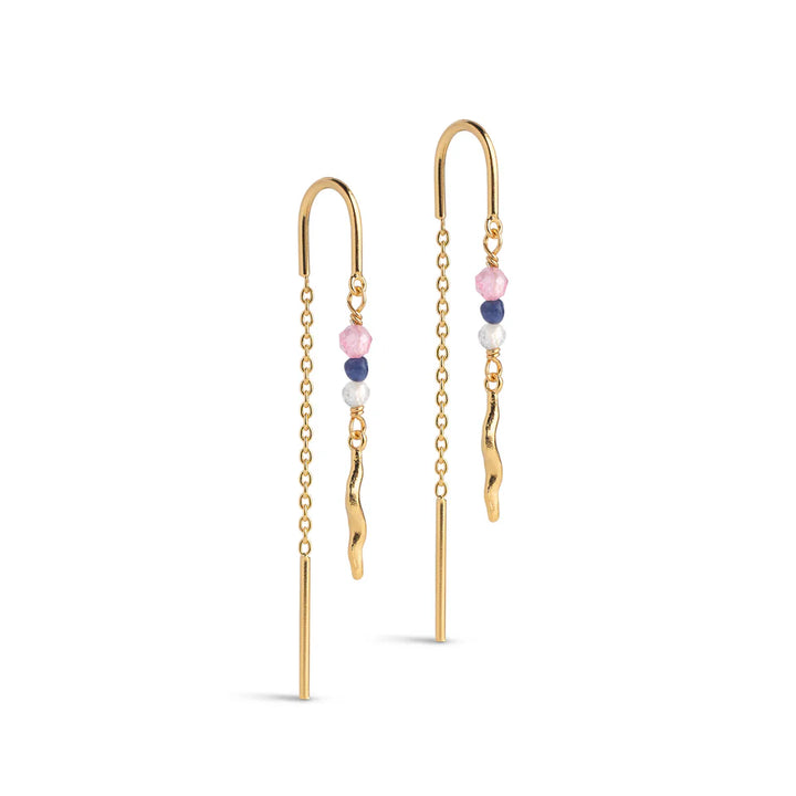 Enamel Viva earrings in gilded silver