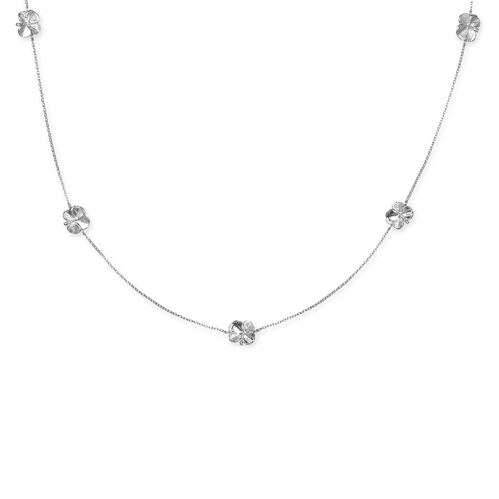 Flora Danica Four -leaf necklace with five clover in silver