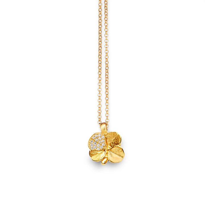 Flora Danica Four Leaf Clover Necklace Pope Gold Plated