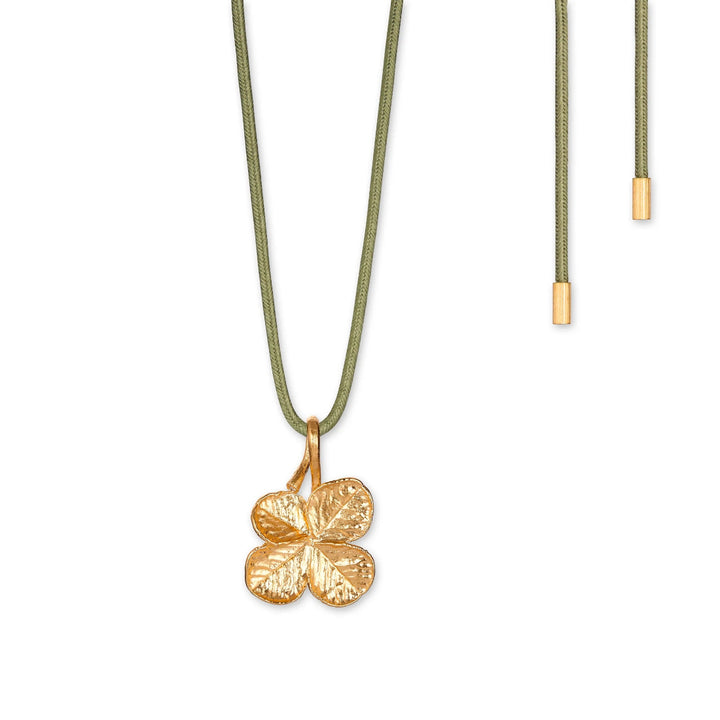 Flora Danica Four -leaf pendant with silk cord