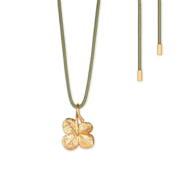 Flora Danica Four -leaf pendant with silk cord