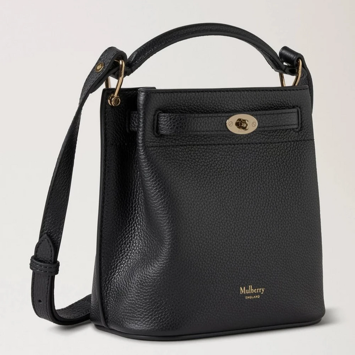 Mulberry Mini Islington Bucket Small Classic Grain Black