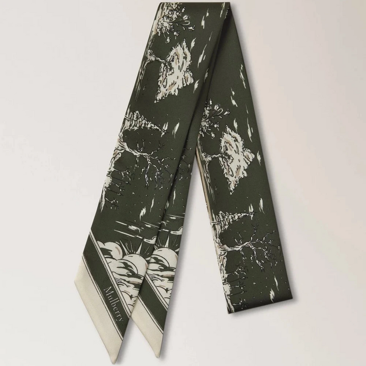 Mulberry Skinny Scarf - British Park Juniper Green