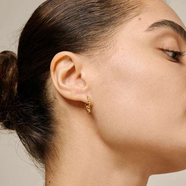 Enamel Belle hoops in gilded silver