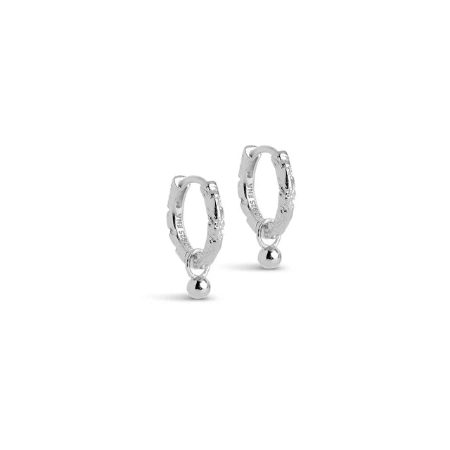 Enamel Belle hoops in silver