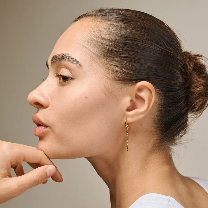 Enamel Hydrus hoop in gilded silver