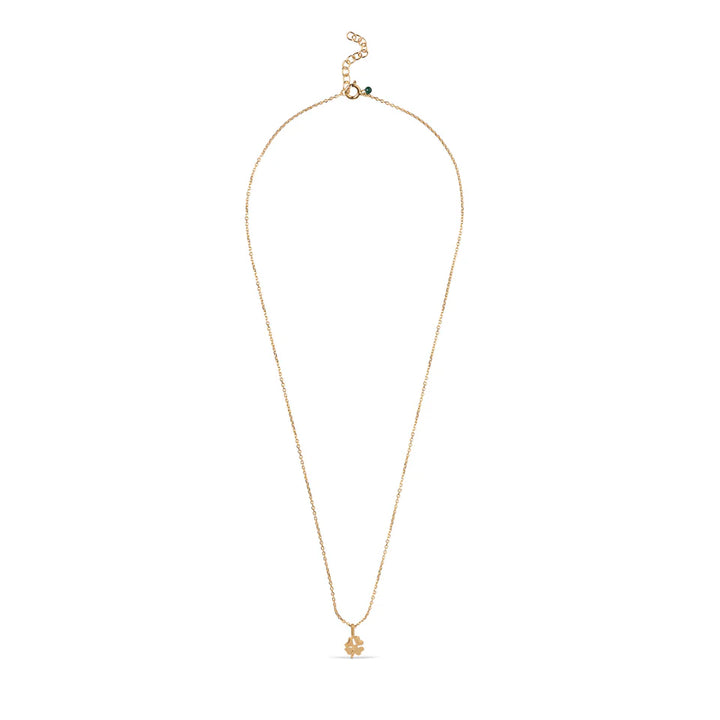 Enamel Four Leaf Clover necklace in gilded silver