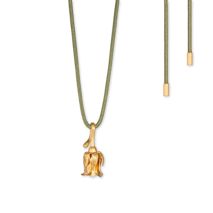 Flora Danica Rose with silk necklace