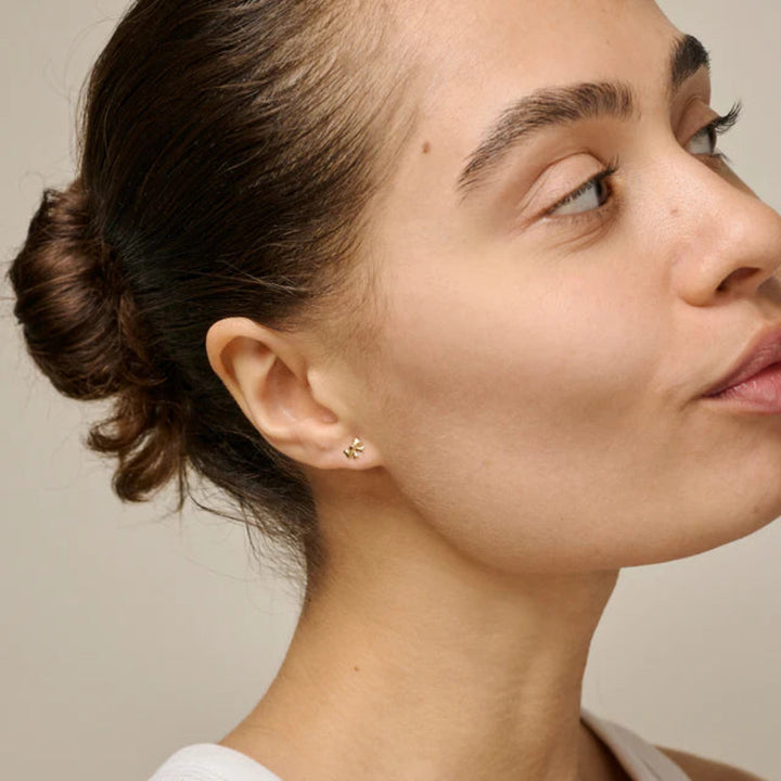 Enamel Baby Bow earpieces in gilded silver