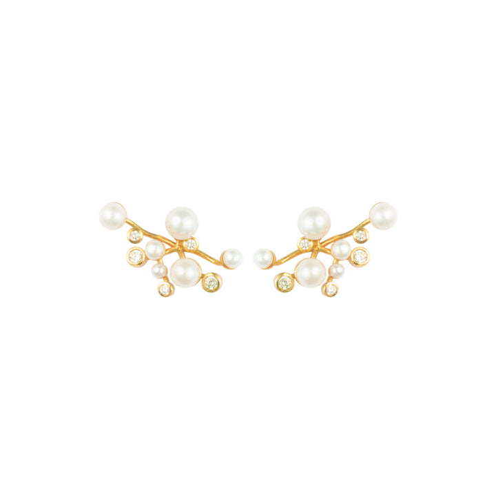 Vincent Venus Symphony Gold Plated Earrings w. Pearls