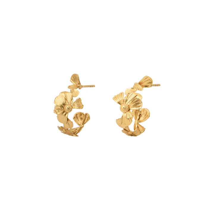 Vincent Wildflower Gold Plated Hoops Earrings