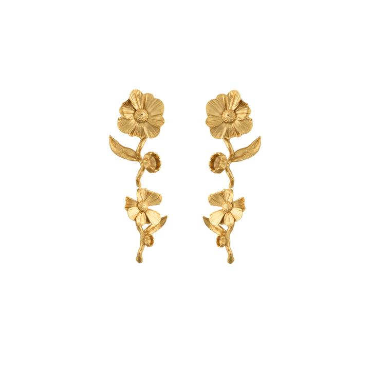 Vincent Wildflower Unfurl Gold Plated Earrings