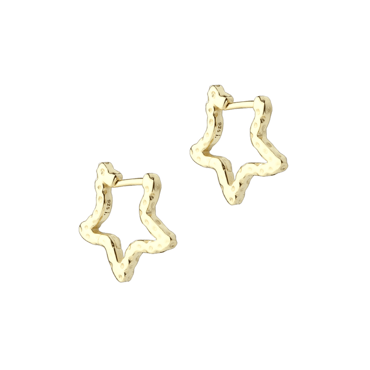 Aqua Dulce Stelle Hoops i Forgyldt Sølv – Stjerne Øreringe - Øreringe - 6160