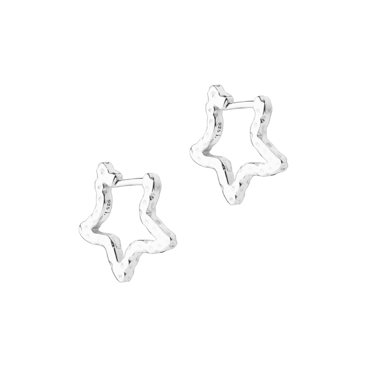 Aqua Dulce Stelle Hoops i Sølv – Stjerne Øreringe - Øreringe - 6159