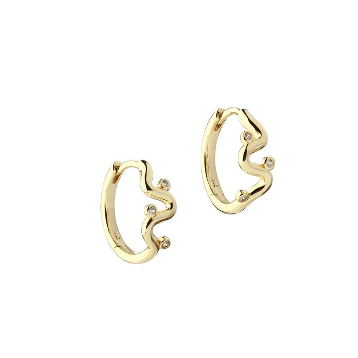 Aqua Dulce Wavy Hoop Øreringe i Forgyldt Sølv - Øreringe - 6214