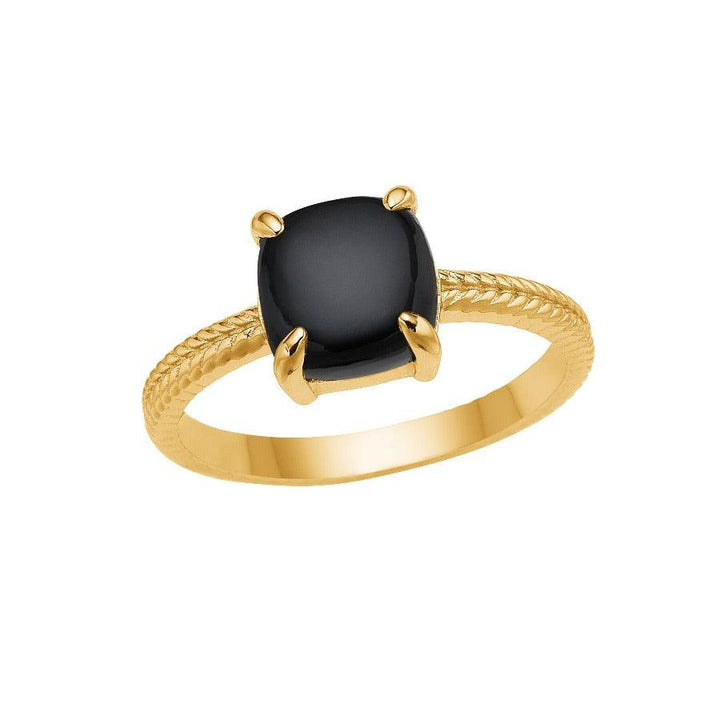 Carré Ring Med Sort Agat - Ringe - FR4413BA-001