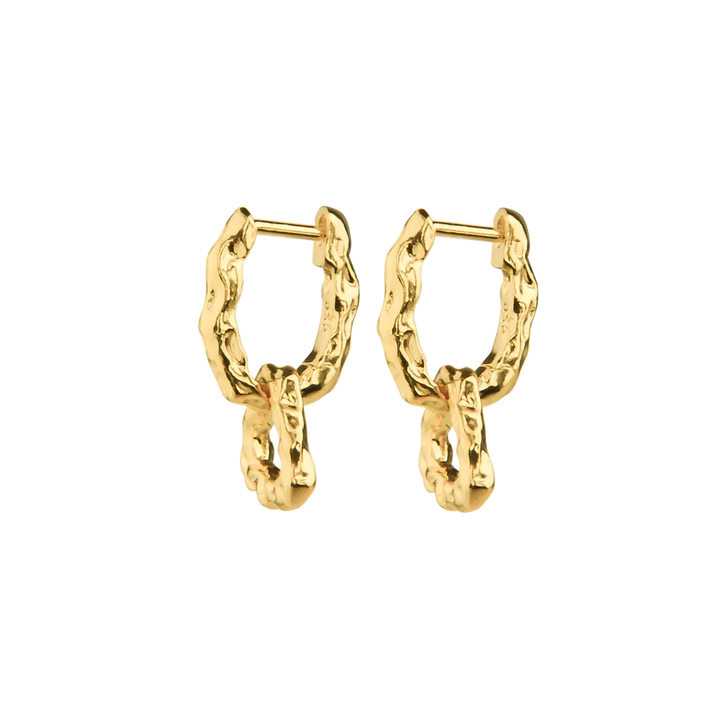 Jeberg Jewellery Pirouette Double Hoops In Gold Plated Silver