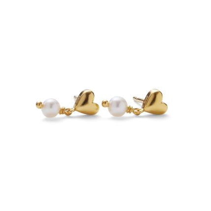 Pernille Corydon White Adore Earrings In Gold Plated