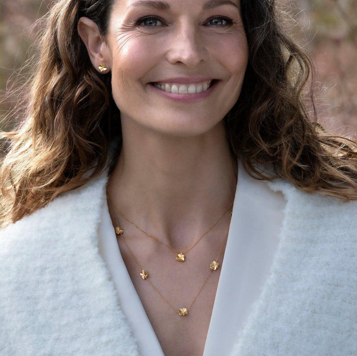 Flora Danica Firkløver Halskæde Med Fem Kløver - Halskæde - FLC-NELO-G