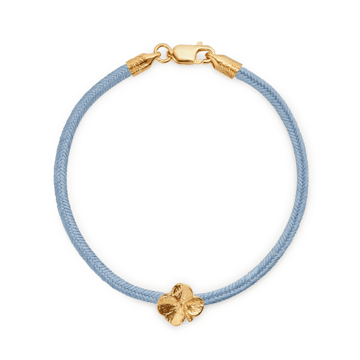 Flora Danica Firkløver Silke Armbånd Blå - Forgyldt - Armbånd - 907.FLC-SILK-BLUE-G-001