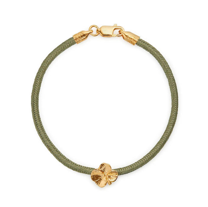 Flora Danica Firkløver Silke Armbånd Oliven - Forgyldt - Armbånd - 907.FLC-SILK-OLIVE-G-001