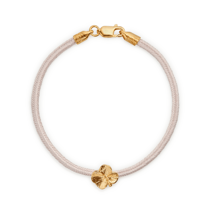 Flora Danica Firkløver Silke Armbånd Rosa - Forgyldt - Armbånd - 907.FLC-SILK-ROSE-G-001