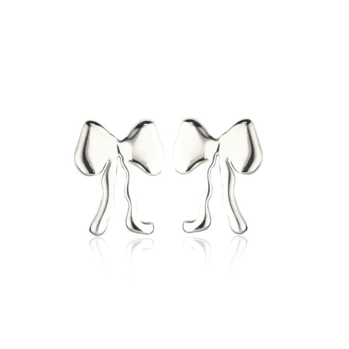 Jeberg Petite Bow Plain Stud I Sølv - Sløjfe Ørestikker - Øreringe - 52822