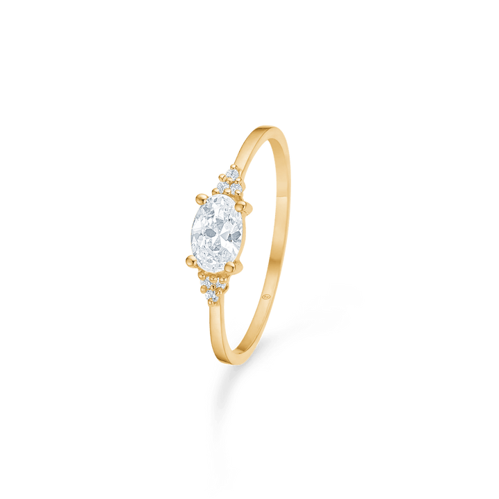 Mads Z Alicia 8 kt. Guld Ring Med Oval Zirkonia - Ringe - 3347056-001