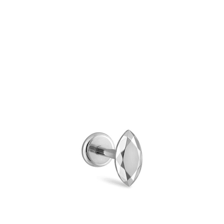 MARIA TASH 14KT Faceted White Gold Marquise Threaded Stud Earring - Øreringe - XMQFC-WG-W55-001