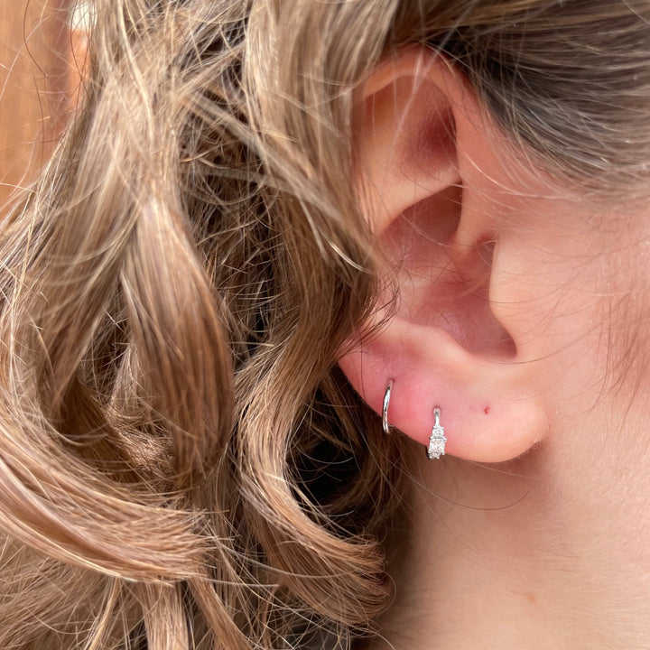 MARIA TASH 18kt Diamond Princess Creol Hvidguld - Øreringe - X3P652D-W