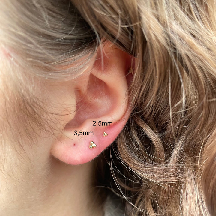 MARIA TASH Large Three Ball Trinity Threaded Stud 3,5mm - Øreringe - X3BTRL-001