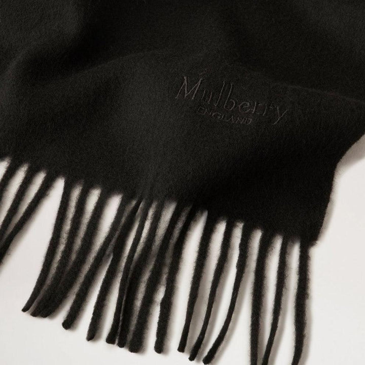 Mulberry Small Solid Merino Wool Scarf Black - Tørklæder - VS4318/946A100