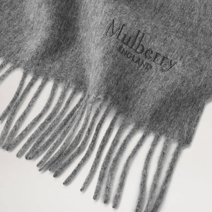 Mulberry Solid Merino Wool Scarf Grey Melange - Tørklæder - VS4240/947C601