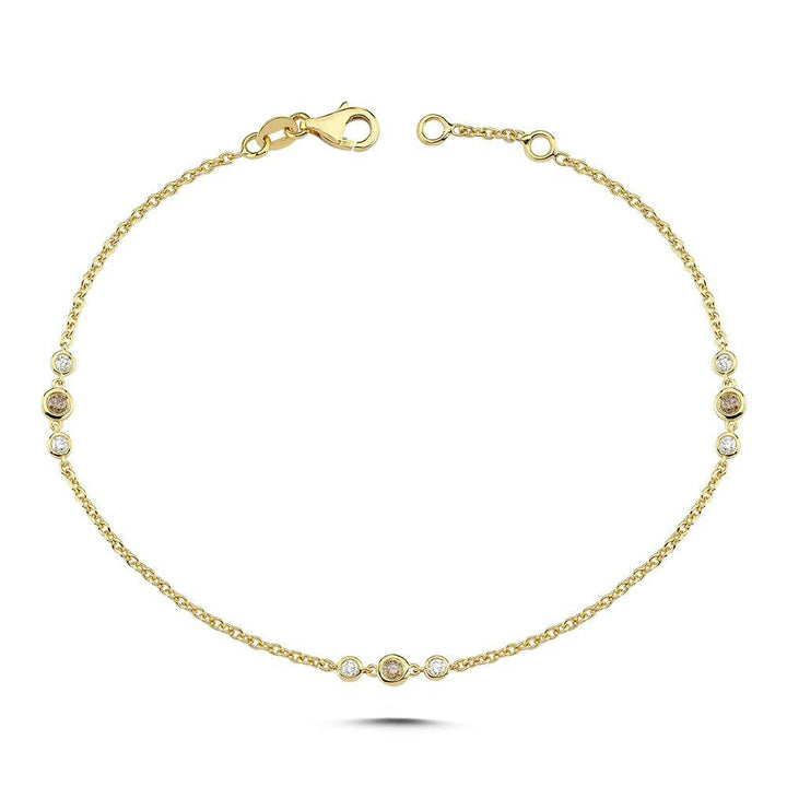 Nuran Champagne Armbånd Med Diamanter - Armbånd - B3090CH-021RG