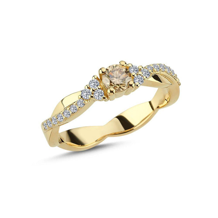 Nuran Champagne Ring Med Diamanter - A3084CH - Ringe - A3084CH-041RG-001