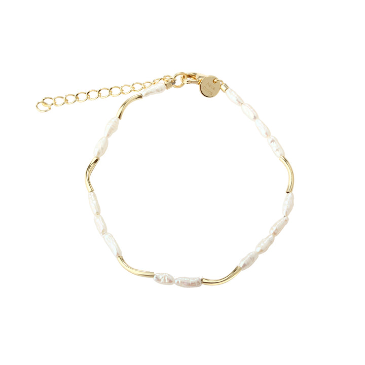 Aqua Dulce Alura White Bracelet In Gold Plated Silver