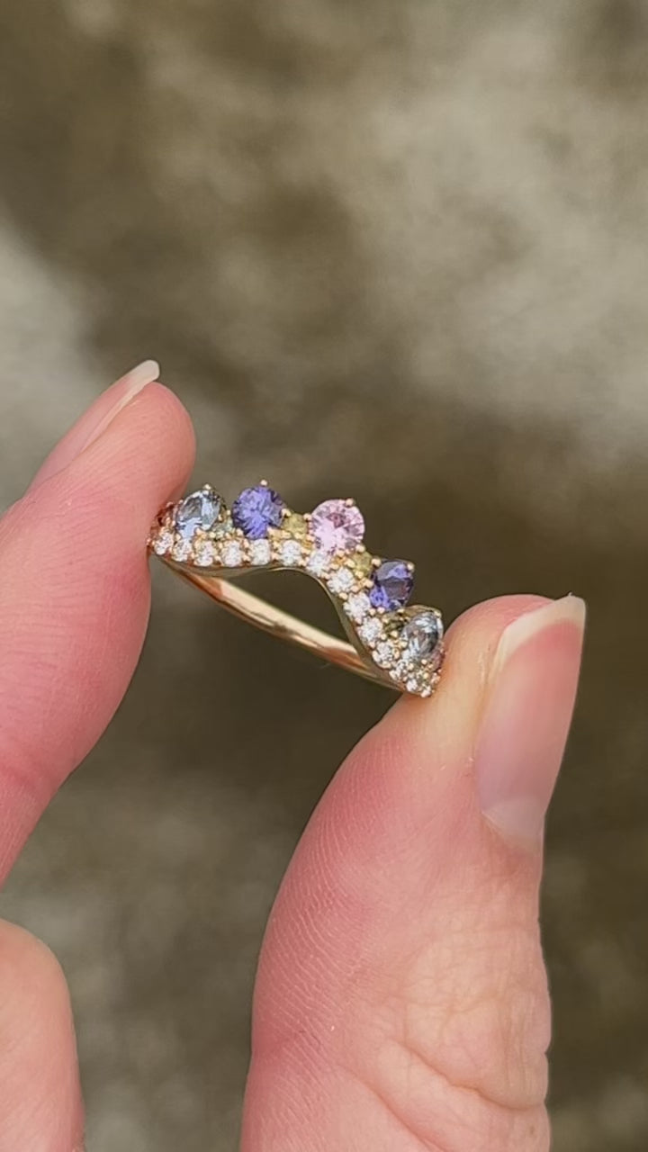 Anpé Atelier Josephine Ring With Pastel Sapphires