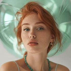 Studio Z Endless Waves Forgyldte Øreringe med Grøn Zirkonia - Øreringe - 7217914