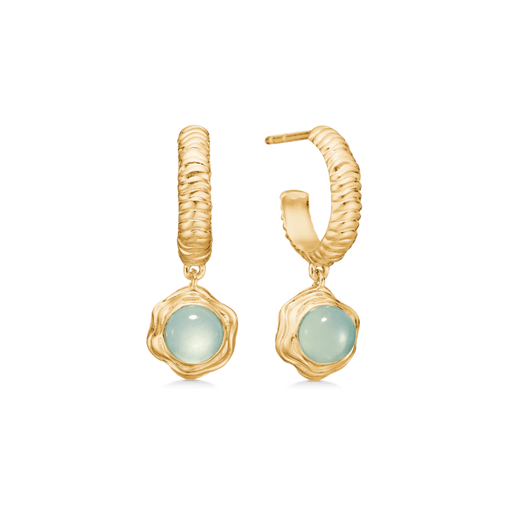 Studio Z Endless Waves Forgyldte Øreringe med Grøn Zirkonia - Øreringe - 7217914