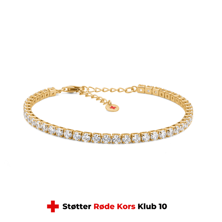 Studio Z Tennisarmbånd i Forgyldt Sølv med Zirkonia - Armbånd - 7257000