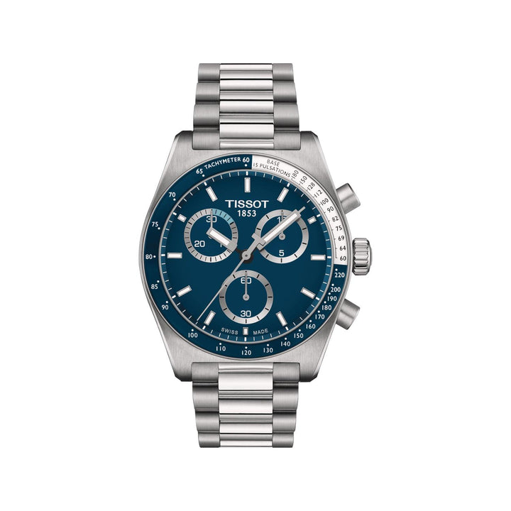 TISSOT PR516 CHRONOGRAPH MED BLÅ URSKIVE - Herreur - T1494171104100