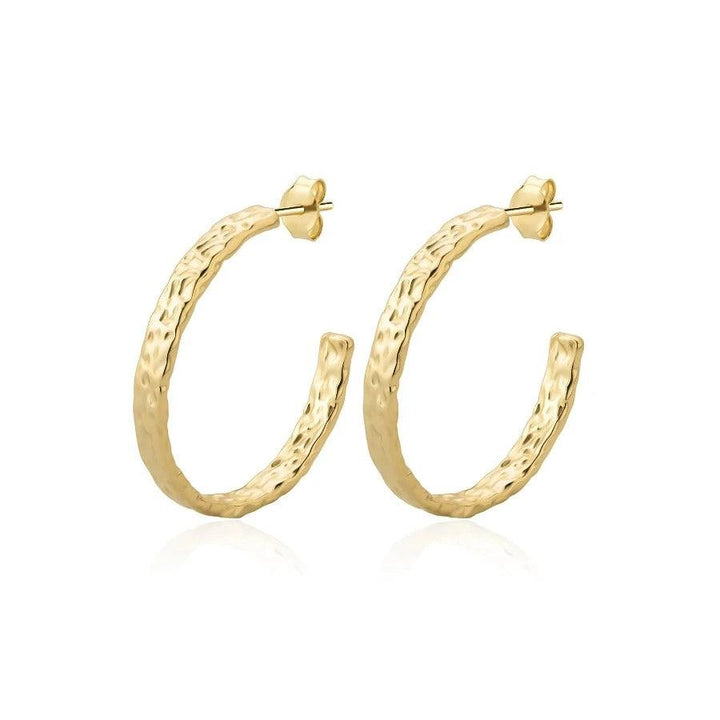 Wioga Gunnvor Hoop I Forgyldt Sølv - Øreringe - E-8712-GP